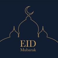 Simple Eid Mubarak greeting card template vector