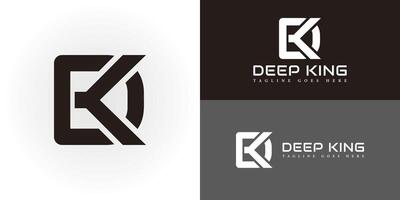 Abstract initial letter DK or KD logo in black color isolated in multiple background colors. The logo is applied for apparel sports business logo design inspiration template vector