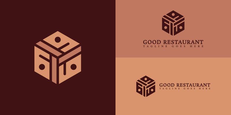 Abstract hexagon letter GR or RG logo in soft red color isolated on multiple background colors. Abstract letter RG or GR logo applied for high-end restaurant business logo design inspiration template
