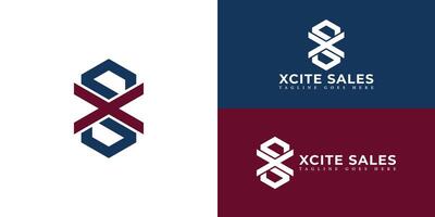 Abstract initial letter XS or SX logo in blue-red color isolated in multiple background colors. The logo applied for business and consulting logo also suitable for the brand or company logo design vector