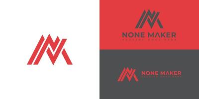 Abstract initial letter NM or MN logo in red color isolated in multiple backgrounds. monogram initial letter nm logo design vector. Red-letter NM logo for personal branding logo design inspiration vector