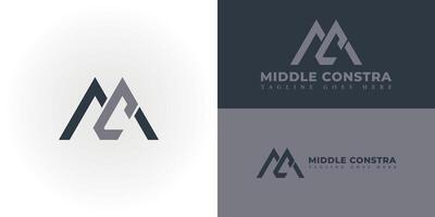 resumen inicial letra mc o cm logo en negro color aislado en múltiple antecedentes colores. montaña letra mc o cm logo aplicado para propiedad construcción empresa logo diseño inspiración modelo vector