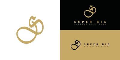 Abstract initial letter SB or BS initial logo design vector symbol graphic idea creative in gold color isolated on multiple backgrounds. Abstract letter SB logo applied for food brand logo icon design