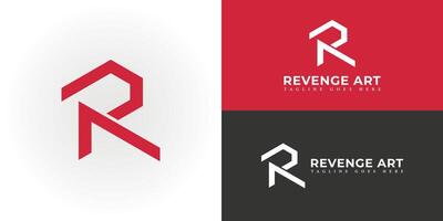 Abstract initial letter RA or AR in red color isolated on multiple background colors. Letter RA AR icon design with red color white background vector element applied for business and consulting logo