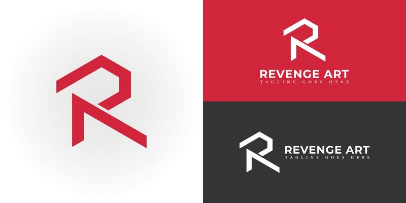 Abstract initial letter RA or AR in red color isolated on multiple background colors. Letter RA AR icon design with red color white background vector element applied for business and consulting logo
