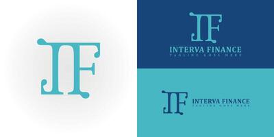 Abstract initial letter IF or FI logo in blue color isolated in multiple background colors. Initial Letter IF or FI Logo Blue color applied for financial planning business logo design inspiration. vector