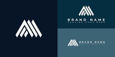 Abstract logo design of M, A, AM, and MA in vector for construction, home, real estate, building, and property. Minimal awesome trendy professional logo design template on multiple background colors.