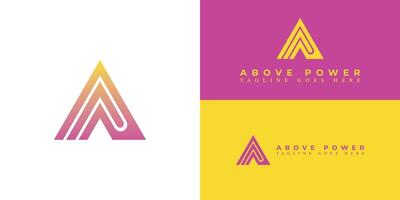 Abstract AP letter logo Design Company Ap Logo Vector Illustration in yellow pink color isolated on multiple backgrounds. Letter AP logo applied for AI web browser logo design inspiration template