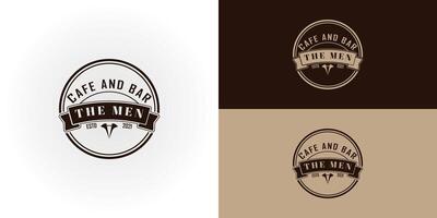 The Manly Cafe Logo applied for the cafe bar and restaurant logo design inspiration in deep brown color isolated on multiple background colors. The logo is suitable for cafe and bar logo design icon vector