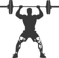 AI generated Silhouette Man weightlifting Player in action full body black color only vector