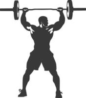 AI generated Silhouette Man weightlifting Player in action full body black color only vector