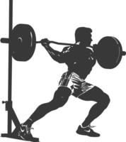 AI generated Silhouette Man weightlifting Player in action full body black color only vector