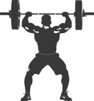 AI generated Silhouette Man weightlifting Player in action full body black color only vector