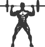 AI generated Silhouette Man weightlifting Player in action full body black color only vector