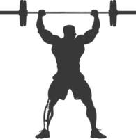 AI generated Silhouette Man weightlifting Player in action full body black color only vector