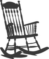 AI generated Silhouette rocking Chair black color only vector