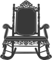 AI generated Silhouette rocking Chair black color only vector