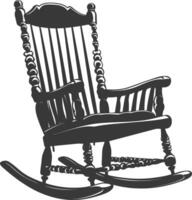 AI generated Silhouette rocking Chair black color only vector