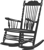 AI generated Silhouette rocking Chair black color only vector