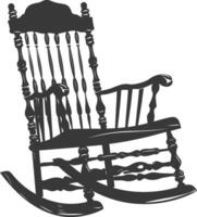 AI generated Silhouette rocking Chair black color only vector