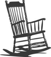 AI generated Silhouette rocking Chair black color only vector