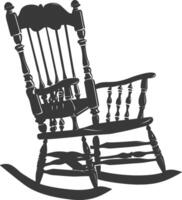 AI generated Silhouette rocking Chair black color only vector