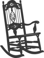 AI generated Silhouette rocking Chair black color only vector