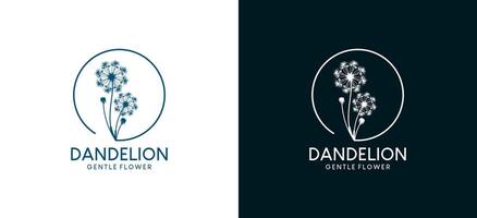 Modern creative abstract dandelion flower logo design vector