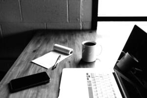 Coffee cup close vew black and white photo background, cup of tea or coffee on the table