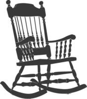 AI generated Silhouette rocking Chair black color only vector