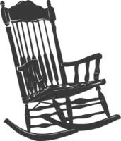 AI generated Silhouette rocking Chair black color only vector