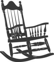 AI generated Silhouette rocking Chair black color only vector