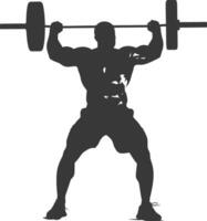 AI generated Silhouette Man weightlifting Player in action full body black color only vector