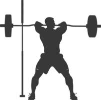 AI generated Silhouette Man weightlifting Player in action full body black color only vector