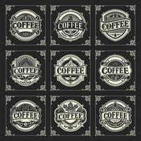 Set of vintage coffee labels. Stamps for packaging. A set of templates for all types of coffee. Vector