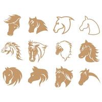 Horse icon set vector