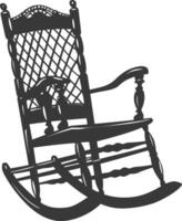 AI generated Silhouette rocking Chair black color only vector