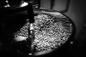 Coffee beans close view, fresh coffee background photo