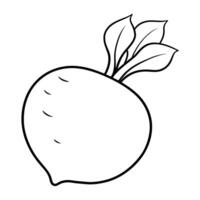 Vector of Rutabaga Illustration Coloring Page for Kids.