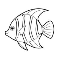 Angelfish illustration coloring page for kids vector