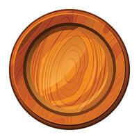 Vector of Wooden Plate on White.