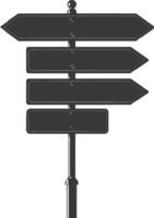 AI generated Silhouette steel directional signboard black color only vector