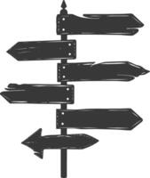 AI generated Silhouette steel directional signboard black color only vector