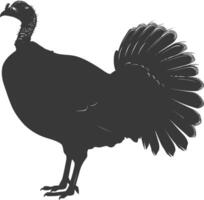 ai generado silueta Turquía animal negro color solamente lleno cuerpo vector