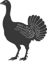 AI generated Silhouette Turkey Animal black color only full body vector