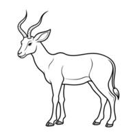 Antelope illustration coloring page for kids vector