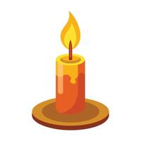 Candle for Light Illustration on White Background vector