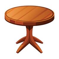 Wood Round Table Without Legs on a White Background. vector