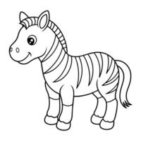 Zebra Coloring Pages for Kids. vector