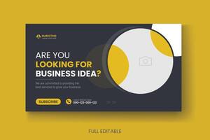 Professional business marketing youtube thumbnail web banner post template vector